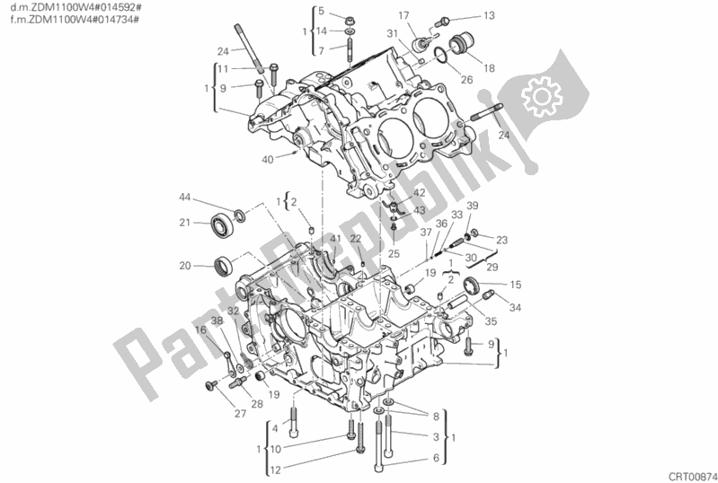 Alle onderdelen voor de 09a - Paar Halve Carters van de Ducati Superbike Panigale V4 USA 1100 2020